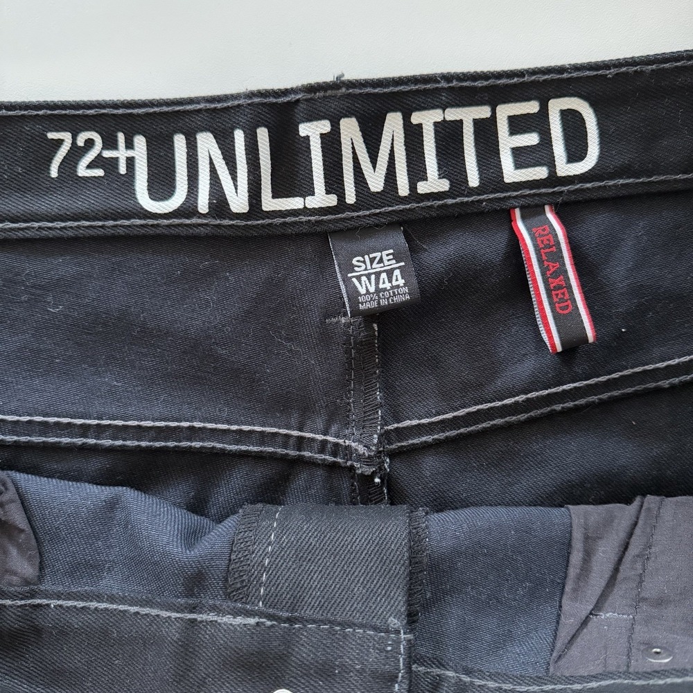 Ecko Unltd Jeans 44x35 Black Relaxed Y2K Hip Hop Baggy Logo Denim - Picture 2 of 12